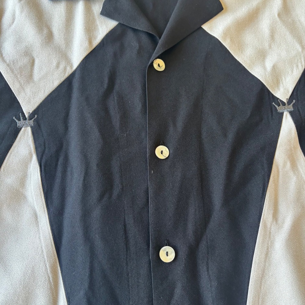 DaVinci California Charlie Sheen Signature Series Bowling Shirt Black White XL - Picture 4 of 11